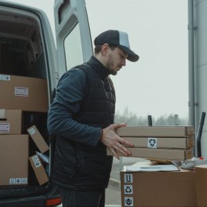 Delivery Driver with boxes